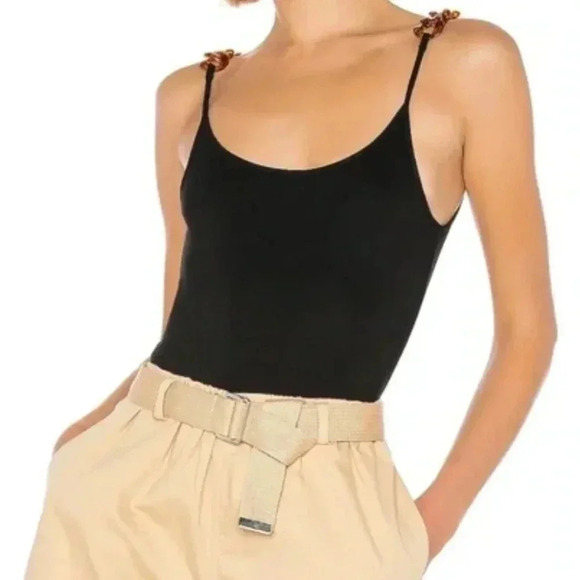 L’ACADEMIE. CORALIE BODY SUIT CREAM CHAIN STRAPS SLEEVELESS SIZE MEDIUM - Picture 4 of 12